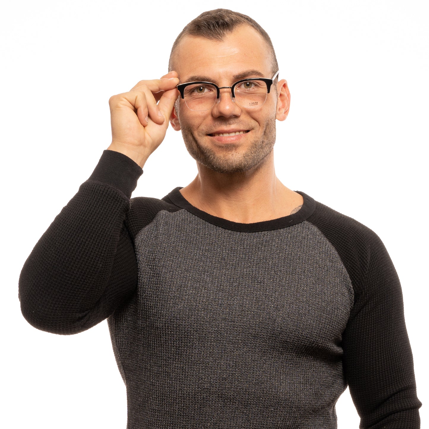 Lozza Brille VL4145 0BLK 48 Unisex Schwarz