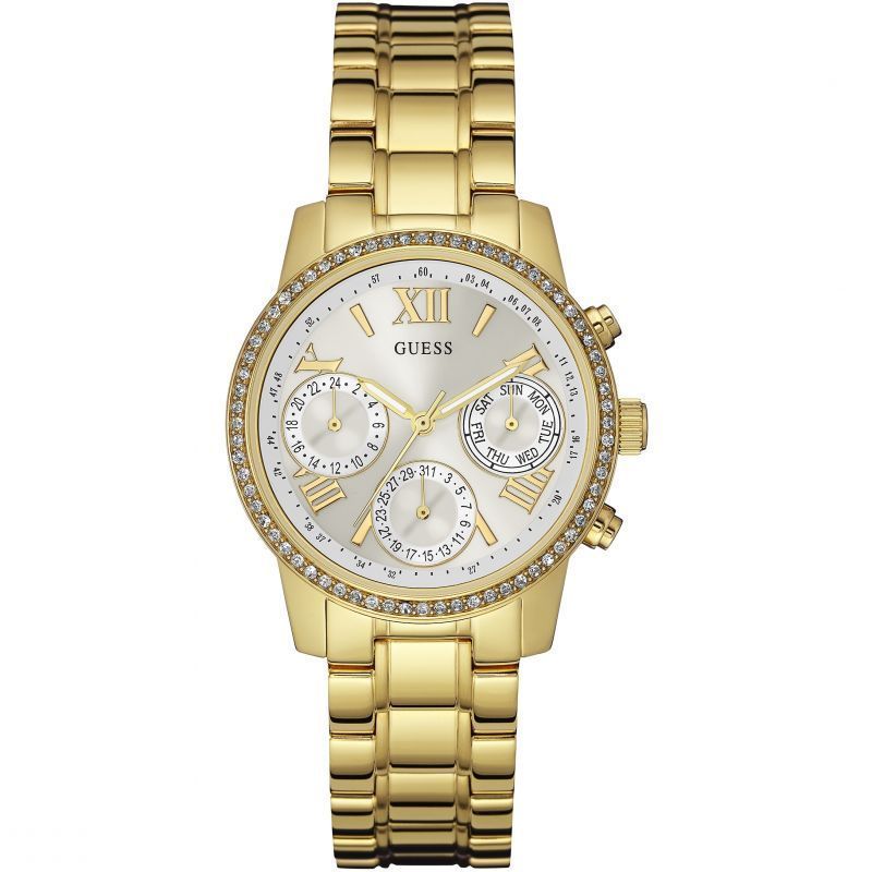 Guess Damen Analog Quarz Uhr mit Edelstahl Armband W0623L3 - Watchshop24.eu