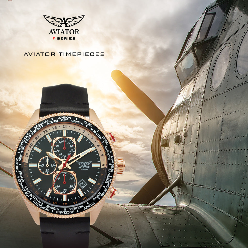 Aviator F-Series Gold Eagle Mens Chronograph AVAW9484