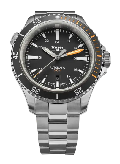 Traser 110321 P67 Diver Black Spezial-Set – Schweizer Automatik-Taucheruhr mit Trigalight