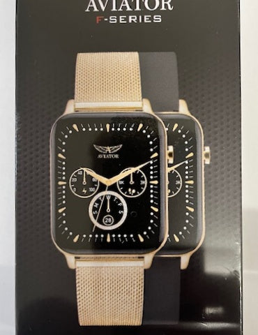 Aviator AVSW9141 Aviator F-Serie Damenuhr Quadratische Smartwatch Gold-Schwarz