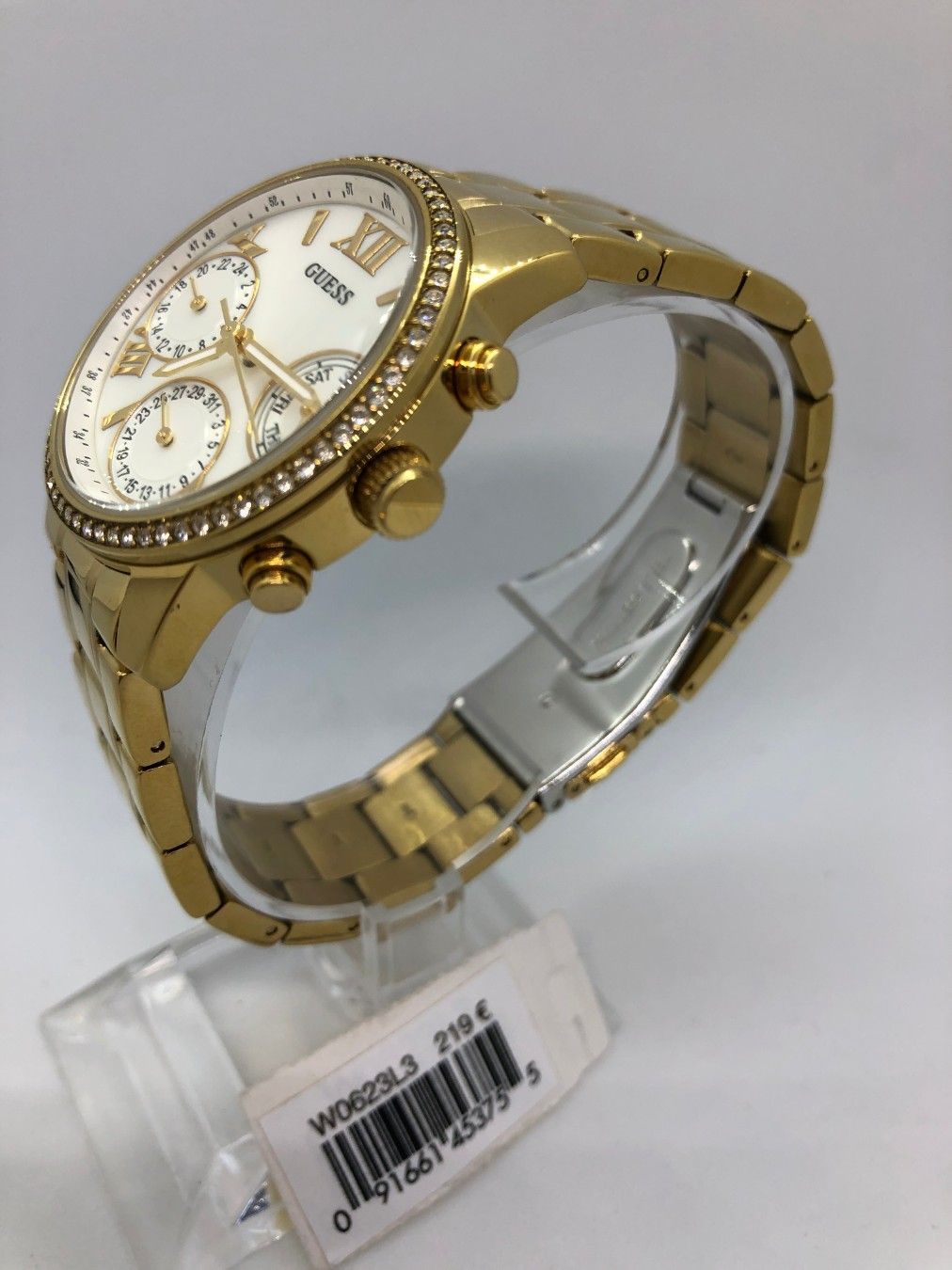 Guess Damen Analog Quarz Uhr mit Edelstahl Armband W0623L3 - Watchshop24.eu